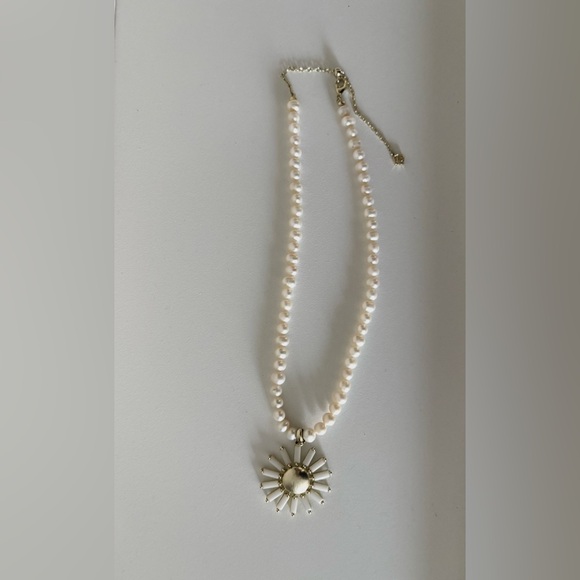 Kendra Scott Pearl and Gold Sunburst Necklace - Picture 2 of 3